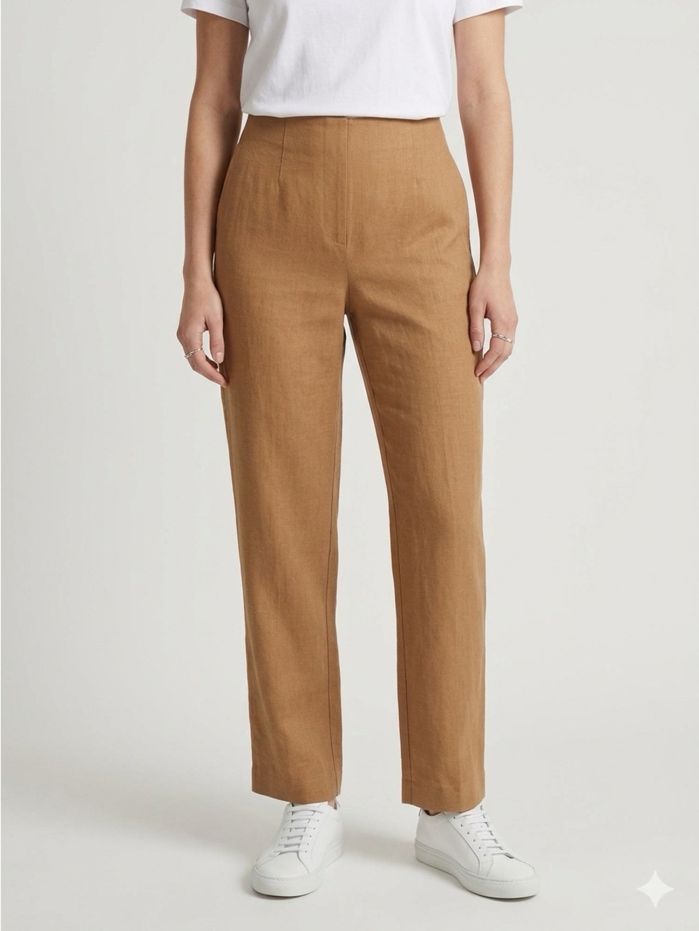 Reformation 100% Linen Camel Straight Leg Pants Size 4
